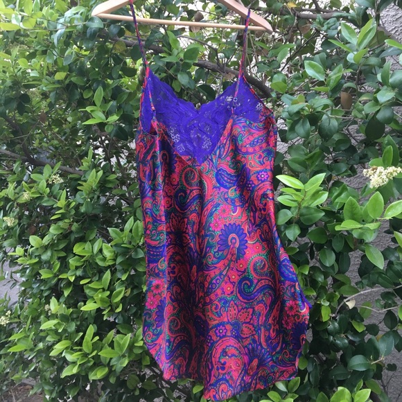 Victoria's Secret Other - Vintage Victoria’s Secret Paisley Red Lace Slip